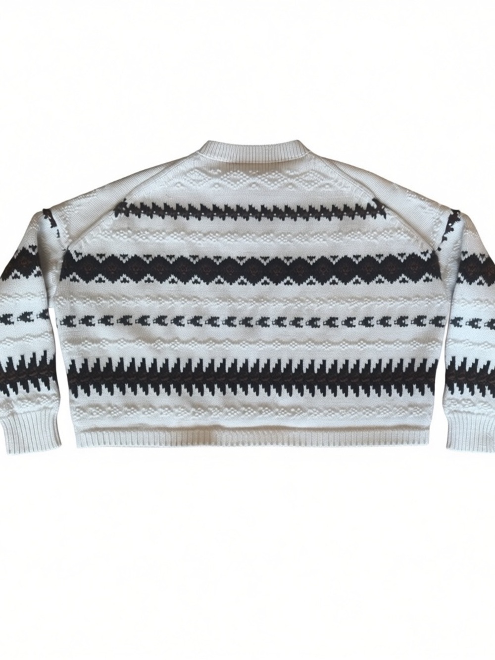 Authentic Polo Ralph Lauren Cotton/Linen Geometric Jacquard Knit Cropped Sweater - Picture 5 of 13